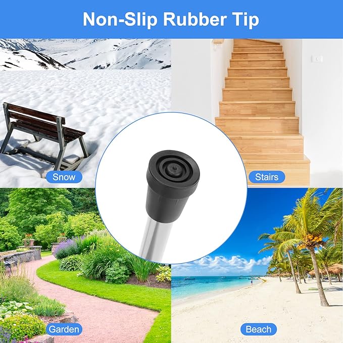 supregear Folding Cane, 5-Level Adjustable Height Walking Stick Lightweight Collapsible Portable Travel Cane with Wrist Strap and T Handle for Elderly Disabled Men Women