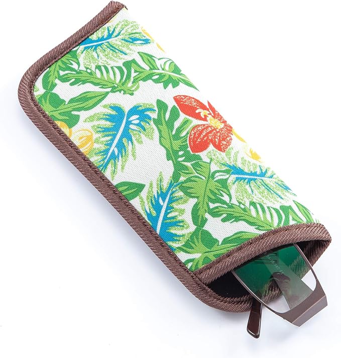 TRIUMPH VISION Reading Glasses Pouch Eyeglass Sleeve Soft Case Slim 3 Pack | Alternative to Bulky Case Lightweight，Neoprene Lined Padded Protect Optical lens Slip in, Cute Pattern Portable for Daily Use