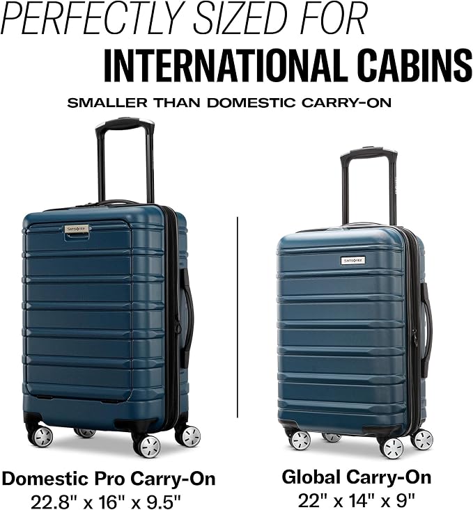 Omni 2 Airline Approved Carry-On Luggage – Stress-Free Size Meets 22x14x9" Requirements – For Fast Trips & Avoiding Baggage Fees – Dual 360° Spinner Wheels, USB Power Hub, Expands 1.5” – Purple