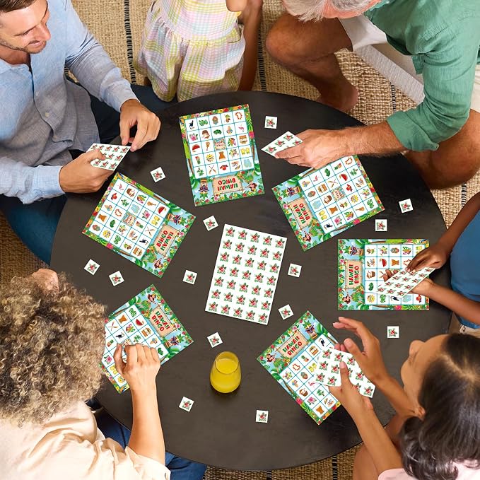 Summer Bingo Cards, 24 Players Tropical Hawaiian Party Bingo Game Cards Summer Party Games for Birthday Holiday Party Wedding School Classroom Group Activities Favors Supplies