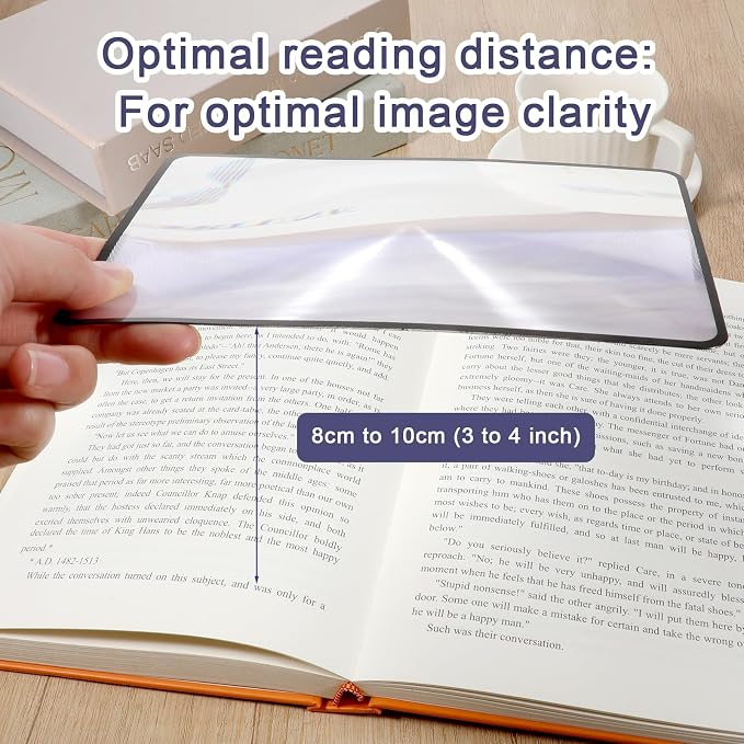 4 Pcs Magnifying Sheet 2 Style 3X Magnifying Page for Reading Lightweight Optical Plastic Magnifyings Glass Sheet Bookmark Flat for Low Vision and Shortsighted Reading Small Prints Maps Book Newspaper