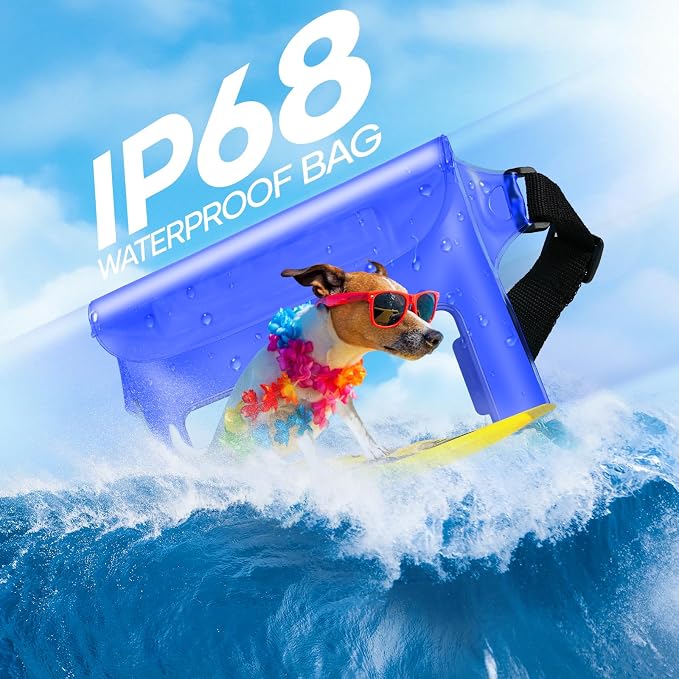 Waterproof Bag Fanny Packs for Women, Cruise Vacation Essentials Waterproof Pouch for Phone Passport Purse, Floating Dry Bags for Beach Water Park Boating Fishing Diving Surfing Kayaking Accessories | Floating, ideal for Beach, Boating & Kayaking, Dura...