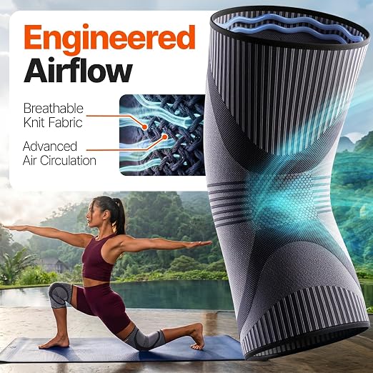 DR. BRACE Elite Compression Knee Brace for Women & Men, (2-Pack) Knee Support Compression Sleeve, Workout Sports Knee Braces for Meniscus Tear, ACL & Arthritis Pain Relief - Check Size Guide Video (Pluto, Small)