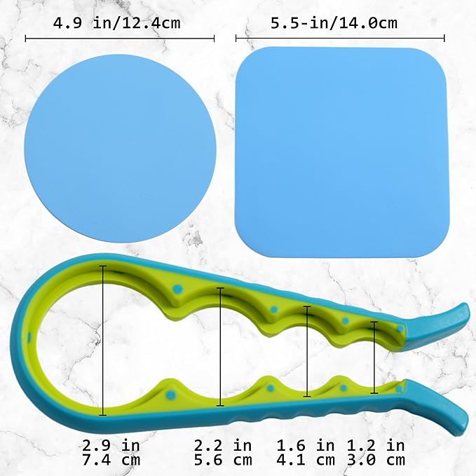 Jar Opener Set, stainless steel opener, 4-in-1 opener, silicone pad, Jar Opener for Seniors with Arthritis,Jar Openers Good for Seniors,Lid Opener for Weak Hands,wood handle