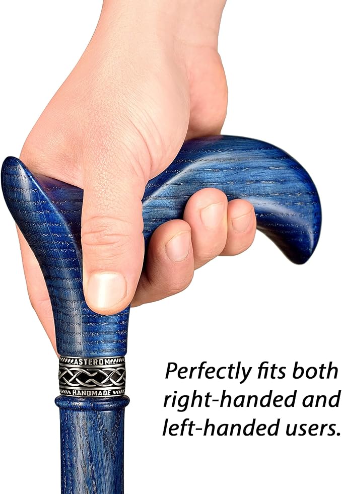 Asterom Walking Cane - Handmade, Ergonomic, Wooden - Canes for Men & Women - Walking Sticks for Seniors, Unique, Wood