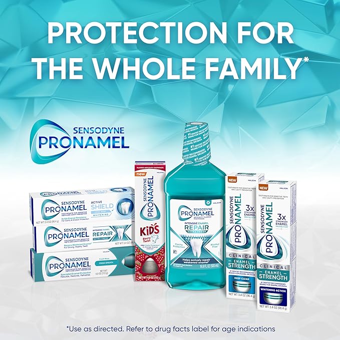 Sensodyne Pronamel Active Shield Whitening Enamel Toothpaste, Cool Mint - 3.4 Ounces x 3