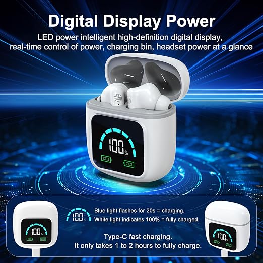 WONDERSKY Hearing Aids for Seniors with Digital Display Charging Case 16-Channel Noise Cancelling Rechargeable Hearing Amplifiers 5 Volume Clear Sound