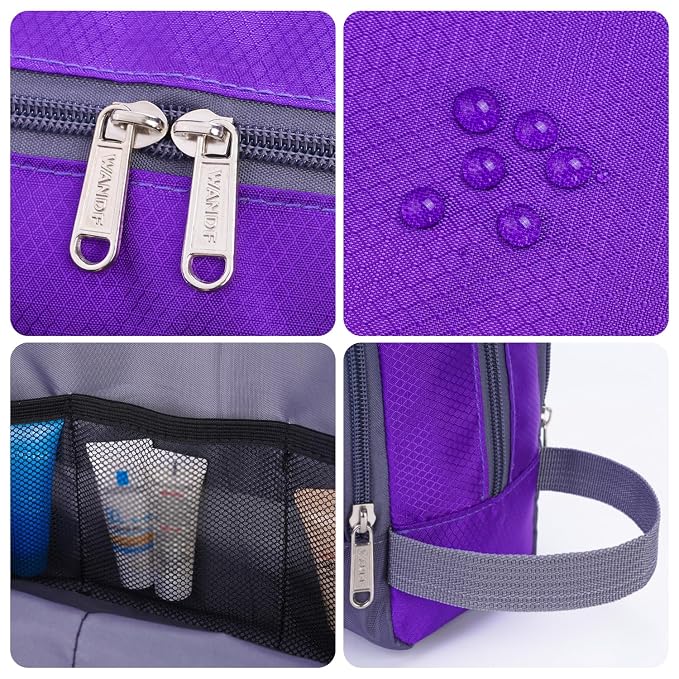 WANDF Travel Toiletry Bag for Men, Small Dopp Kit for Toiletries | Water-Resistant Fabric, Travel Bag for Toiletries, Compact Storage, Shaving Accessories, Weekend Trips