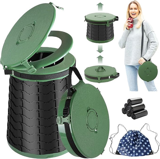ALEVMOOM Upgrade XXL-19.7" Portable Toilet for Adults Travel Toilet Extra Large with 880lbs Load Capacity Porta Potty for Adults Kids with Lid, Adjustable Height Camping Toilets with Carry Bag