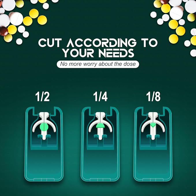 OTICA Pill Cutter and Splitter Daily Usage, Safely Cut Pills and Tablets, Use Our Petent Design Pill Cutter For Precise Separation , Easy Pill Centering Technology, Travel Sized