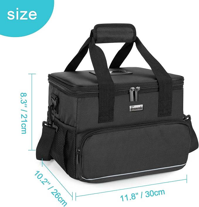 Trunab Insulated Medical Bag with Dividers, Medicine Pouch, Black | Empty Bag for Custom Setup, Ideal for Home, Travel and Camping