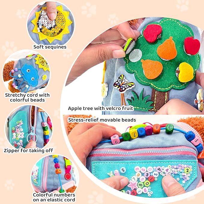 Fidget Blanket For Adults With Dementia, Alzheimers Products For Relief Anxiety, Calming, Exercising, Sensory Activities For Seniors, Busy Blanket For Dementia Patients, Nursing Home, Gift For Elderly
