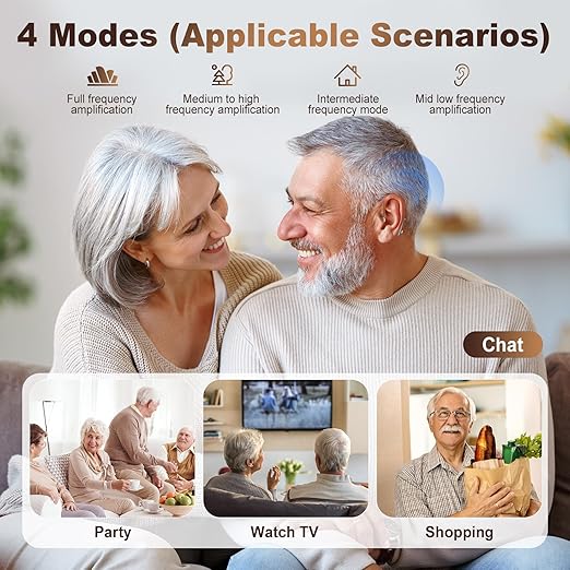 Hearing Aids for Seniors, Rechargeable OTC Hearing Aids for Men & Women, Smart Noise Reduction, 32-Channel Amplification, Ultra Long Battery Life, Lightweight & Invisible Design for All-Day Comfort