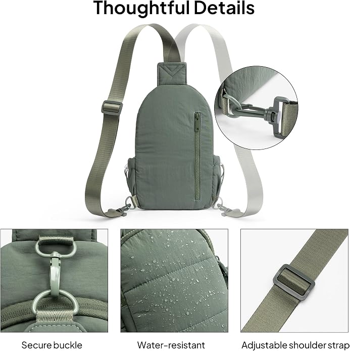 TOPEAST Sling Bag for Women, Anti-Theft Crossbody Bag with RFID Blocking & Small Water Bottle Holder for Travel