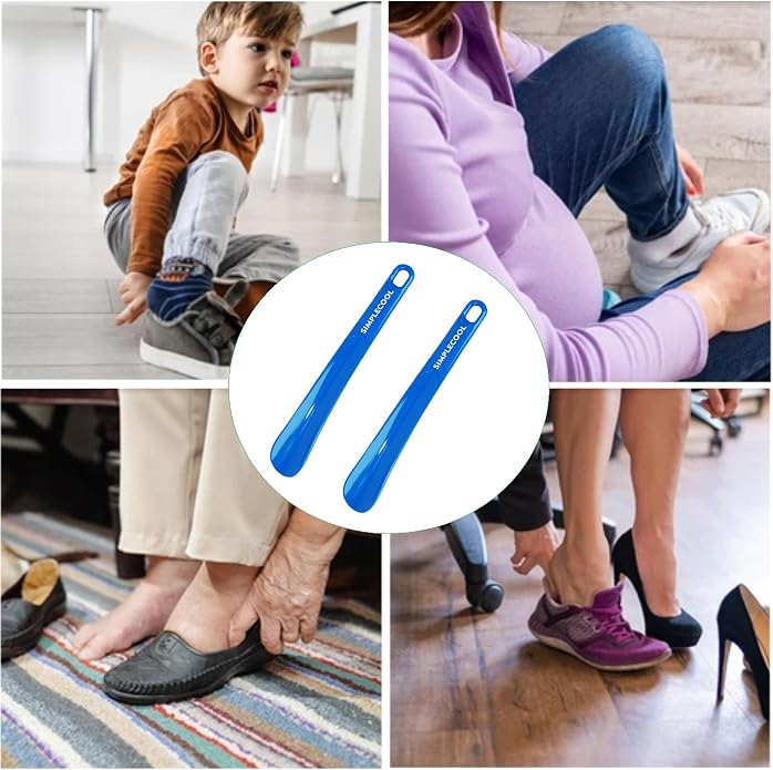 SIMPLECOOL Plastic Shoe Horn, Portable Travel Shoe Horns. Durable Shoe Spoon Shoe Helper for Men Women Seniors Kids.