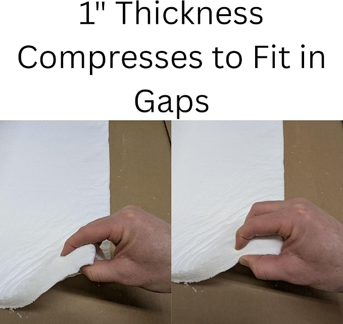 1" Thick Low Density Ceramic Fiber Blanket, 24" Wide, 25 Ft. Long, 2400F Rated Insulation, 4 Lb, 3429E