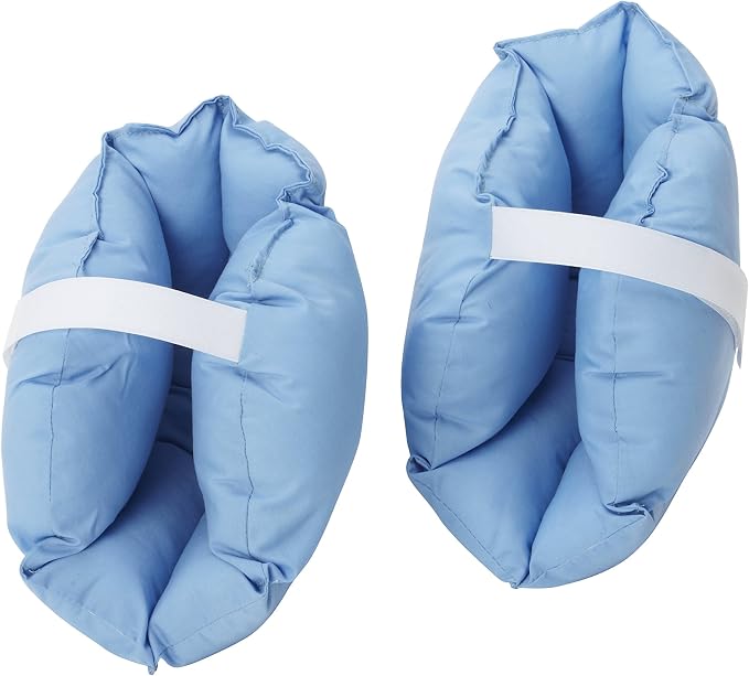 DMI Heel Cushion Protector Pillow to Relieve Pressure from Sores and Ulcers, Foot Pillow, FSA HSA Eligible, Adjustable in Size, Blue, White, Sold as a Set of 2 (Pack of 24, 48 Count Total)