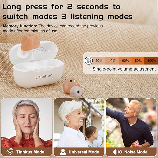 Hearing Aids for Seniors, 16-Channel Digital OTC Hearing Aids Tinnitus Relief, Smart Noise Reduction Chip, Rechargerable Long Battery Life,Providing Clear Sound Quality and Comfortable Wearing, Mini, Auto-On/Off