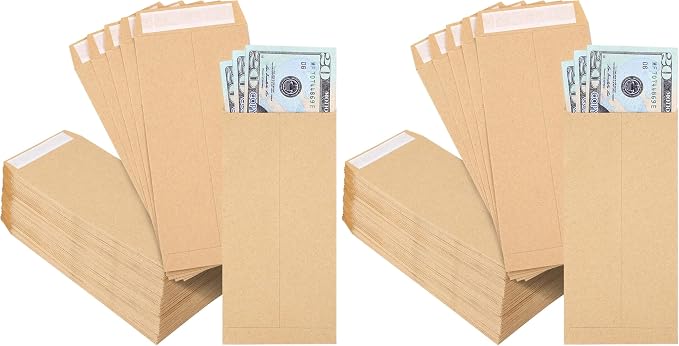 Joyberg 120 PCS Money Envelopes, 6.5"x3.2" Small Cash Envelopes Self-Adhesive for Saving Challenge, Coin, Check, Budget, Small Item Organizer (Pack of 2)