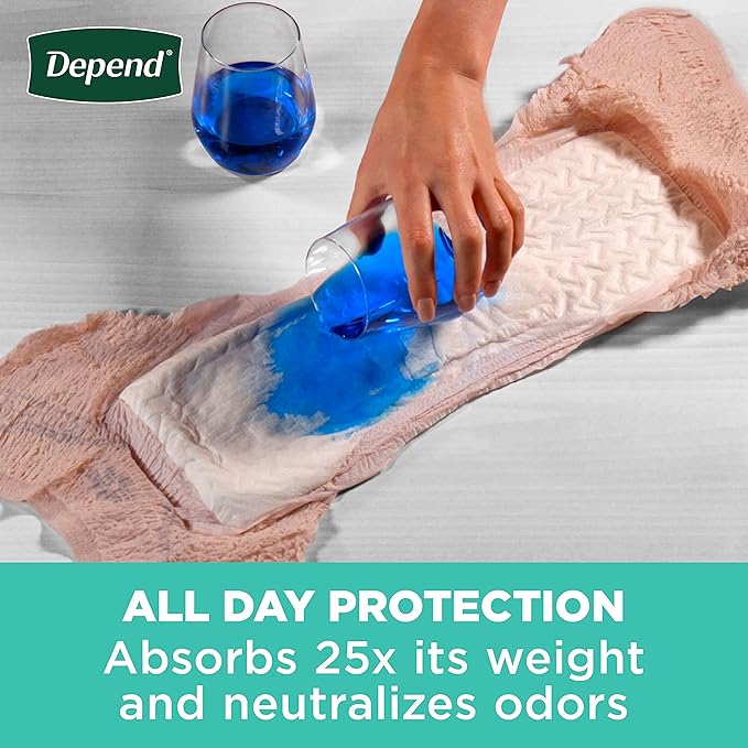 Depend Incontinence Underwear for Women, Medium, 60 Count | Maximum Protection | Blush | Disposable