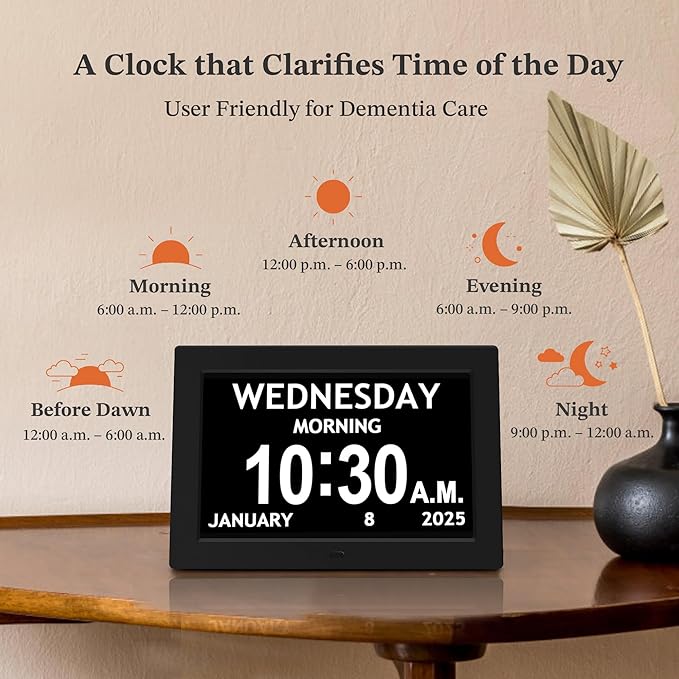 10.1'' Dementia Clock with Date and Time for Elderly, Clocks for Seniors | Easy to Read Extra Large Display, 1280*800P HD, Auto DST, 10 Reminders&6 Alarms, Remote Control, Gifts for Alzheimer Elderly