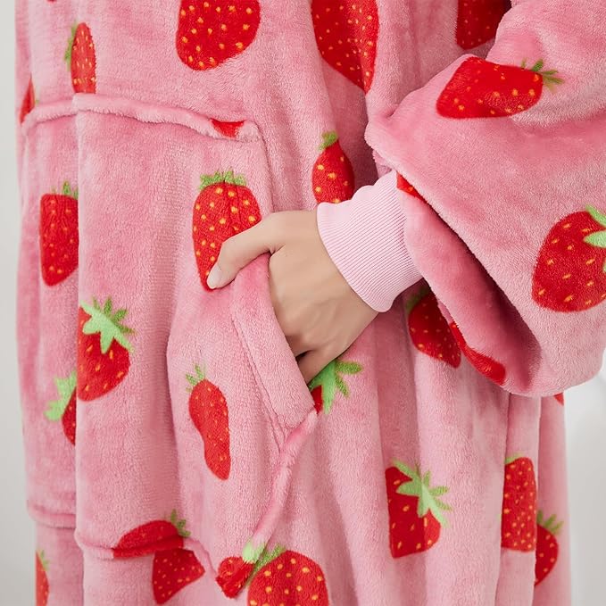 Blanket Hoodie, Long Hooded Blanket Sweatshirt as Birthday Gifts for Women Men, Long Wearable Blanket for Women Men.