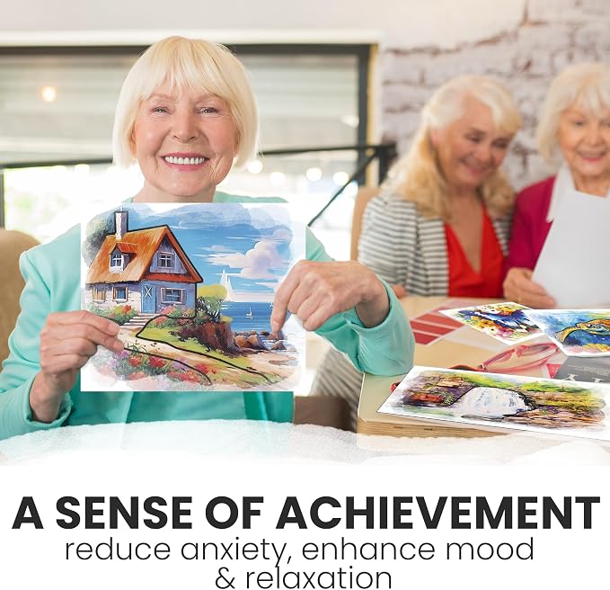 QUOKKA Water Painting Dementia Activities for Seniors – Alzheimer’s Products for Elderly – Reusable Water Doodle Set Tropics Memories – Activity Kits for Dementia Patients – Crafts for Seniors