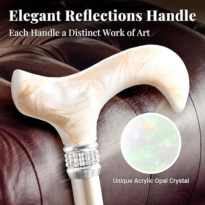 [Combo] Merry Sticks Lightweight Foldable Walking Canes for Women and Men, Adjustable & Collapsible Walking Stick for Seniors, Includes A Cane Bag & A Smart Reflective Cane Holder