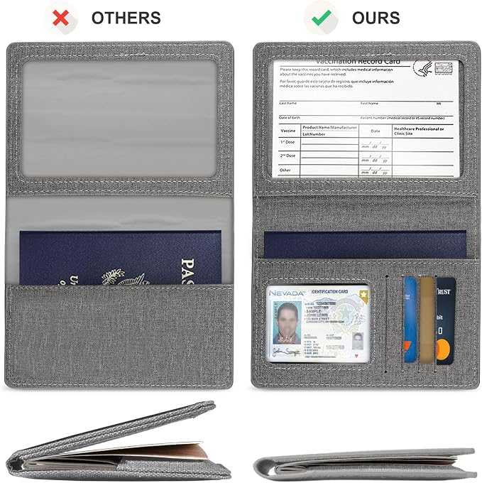 Passport Holder For Women And Men,Passport Cover For Women And Men-Pink&Gray