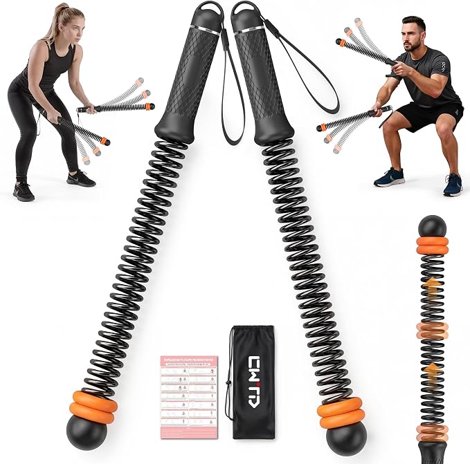 Portable Weighted Cordless Battle Ropes,Adjustable Weights, for Home Gym,Low-Noise Exercise Rope.Weighted Exercise Equipment for Low-Impact.Workout, Strength & HIIT,for Men & Women (Black)