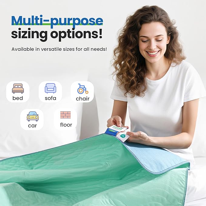 Reusable Underpads (18"x24", 4 Pack) - Washable Waterproof Bed Pads, Ultra Absorbent & Non-Slip Incontinence Pee Pads for Adults, Kids, Dogs