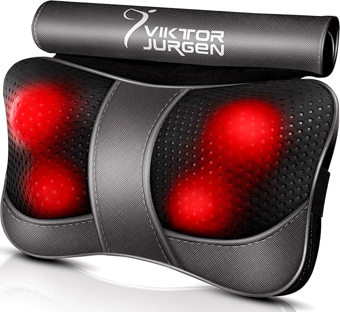 VIKTOR JURGEN Back Massager Kneading for Neck, Shoulder and Foot, Shiatsu Massage Pillow with Heat, Relaxation Gifts for Women/Men/Dad/Mom/Christmas/Mothers Day/Fathers Day/Valentine's Day