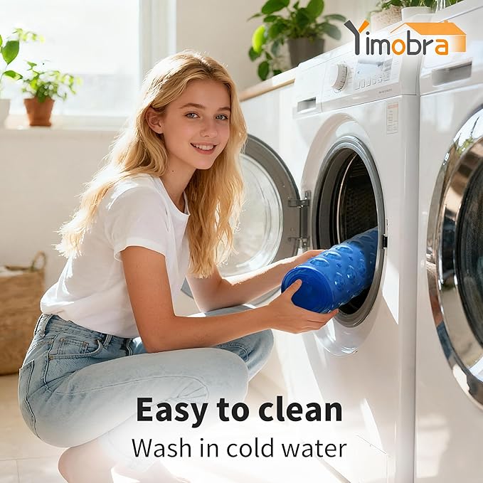 Yimobra Non Slip Bathtub Mat 40 x 16 Inch, Extra Long Shower Mat with Drain Holes, Machine Washable Baby Bath Mats, Strong Suction Cups for Bathroom Floor, Clear Navy Blue