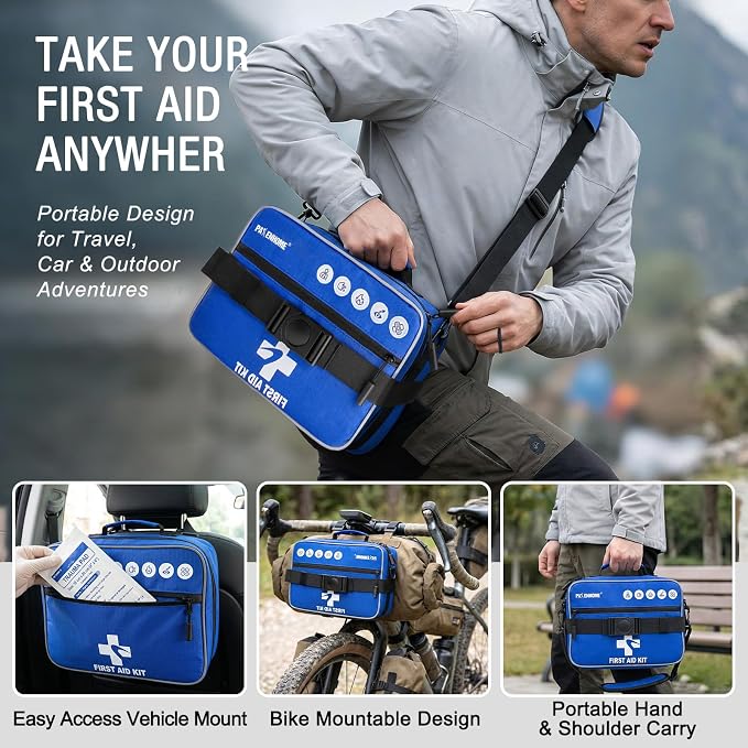 528 PCS Advanced First Aid Kit – Large 6-in-1 Modular Waterproof Well-Organized Emergency Kit for Home, Car, Travel, Camping, Boat & Outdoor