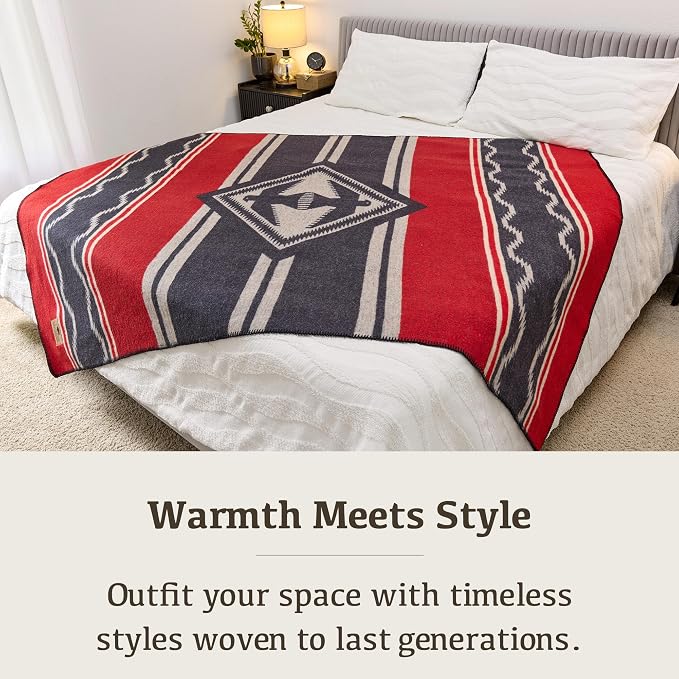 Chubbuck 100% Wool Blanket Camping (60" x 84") - Large Warm Blankets for Camping, Emergency, Outdoor Concerts and Home Use - Fire Retardant Blanket, Soft and Warm Blankets for Winter (Navigator)