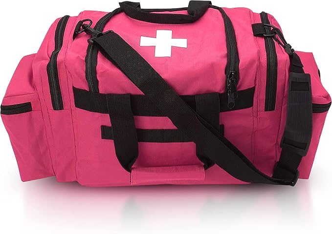 ASA TECHMED First Aid Responder EMS Emergency Medical Trauma Bag Deluxe, Pink