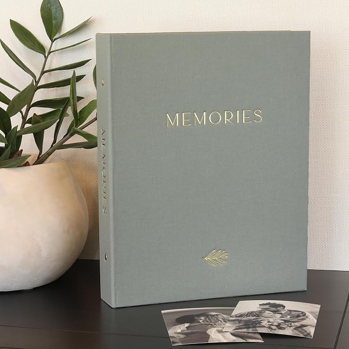 Beautiful Linen Photo Album For 4x6 Photos - Safely Holds Up To 256 Pictures of Unique Memories - The Perfect Large Photo Book To Store All Pictures of Treasured Family, Baby or Wedding Moments