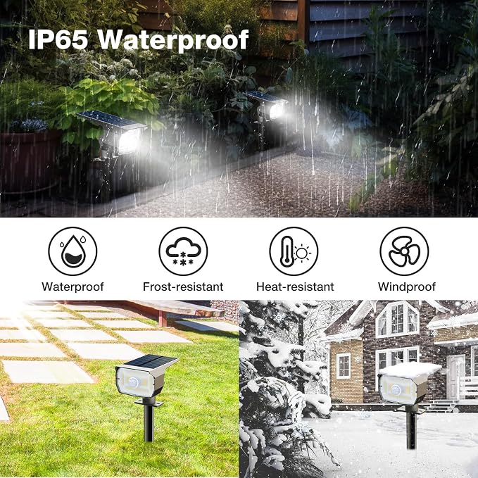 nipify Solar Lights Outdoor Waterproof, Motion Sensor Spot Landscape Light | 10 Pack/3 Modes/56 LED, Cool White, Solar Powered, Lighting for Outside Pathway Yard Lawn Garden Walkway Pathway