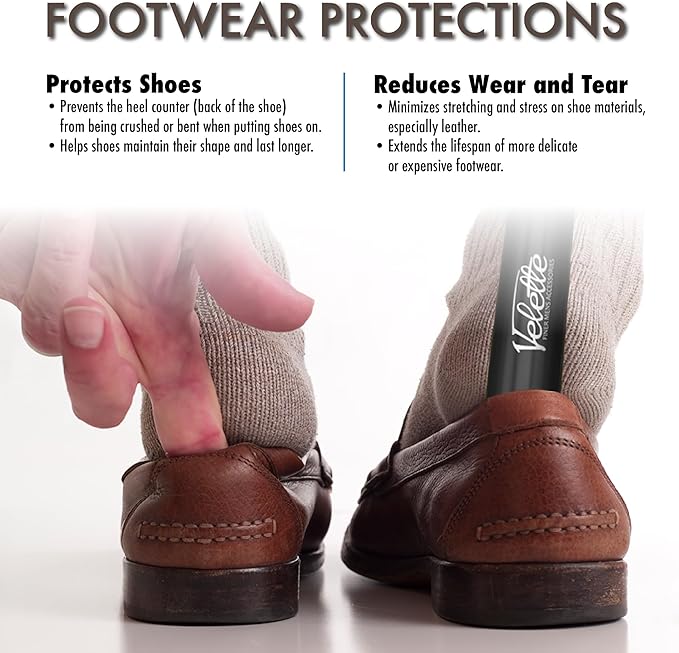 Velette 2-Pack 30" Extra Long Shoe Horn - Plastic Shoe Horn Long Handle for Seniors, Men, Women & Kids - Boot Horns, Shoehorn Long-Handle, Elderly Must Haves - Shoes Spoon, Helper, Gifts for Seniors