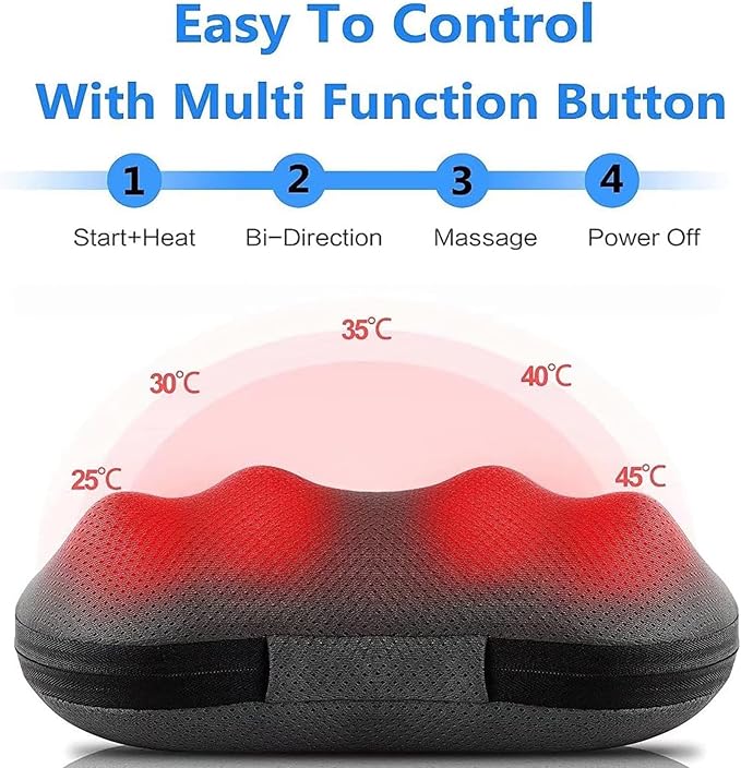 VIKTOR JURGEN Christms Shiatsu Back Massager with Heat Gift - Neck Shoulder Masssage Pillow Gifts for Women Men Dad Mom - Deep Tissue Massaging for Muscle Pain Relief for Full Body