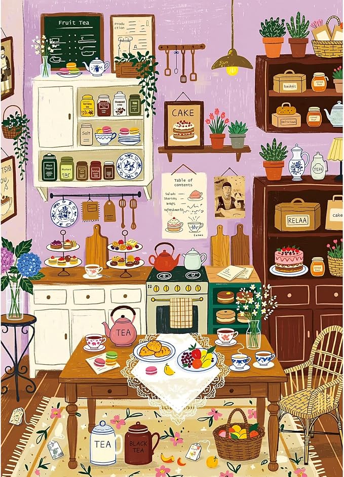 1000 Piece Jigsaw Puzzles for Adults, Kitchen Puzzle with 1:1 HD Poster, Precise Interlocking, Letter Markings on Back, Dust-Free, Stress Relief & Ideal Family Game Gift