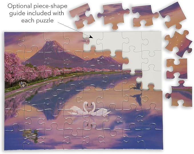 Large Piece Jigsaw Puzzle – Easy & Colorful, Dementia & Memory Activities for Seniors, Elderly Gifts, 48 Pieces, Cherry Dawn