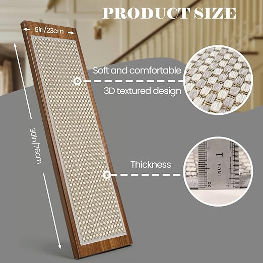 DEXDE Stair Treads for Wooden Steps 15-Pack Non-Slip Indoor, 9" x 30" Grey | Chenille & Linen Blend Carpet Stair Runners Backing, Soft Self-Adhesive Washable Stairway Step Covers for Kids Elders Dogs