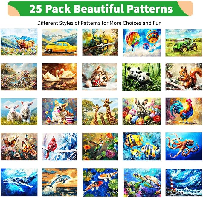 25 Pack Dementia Products for Elderly Reusable Water Doodle Coloring Set for Seniors Dementia Activities Animals Water Painting Toys for Alzheimer's Painting Gifts for Nursing Home Patients