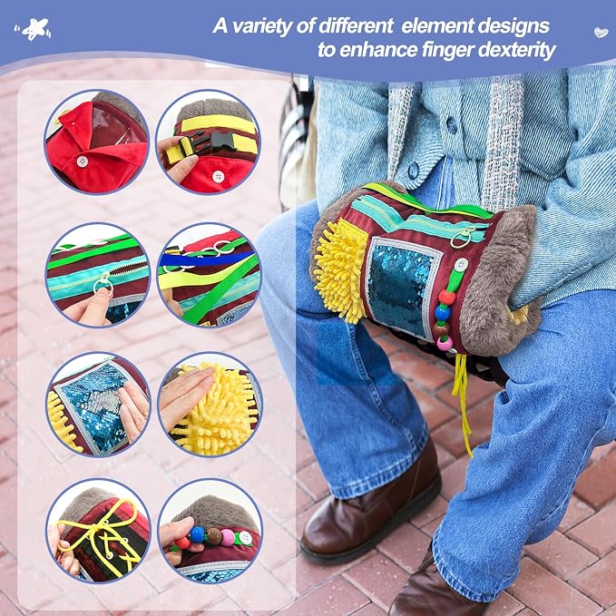 Fidget Blanket and Muff for Adults with Dementia, Fidget Blanket for Alzheimers Dementia Activities Products, Sensory Fidget Toys, Anxiety Relief