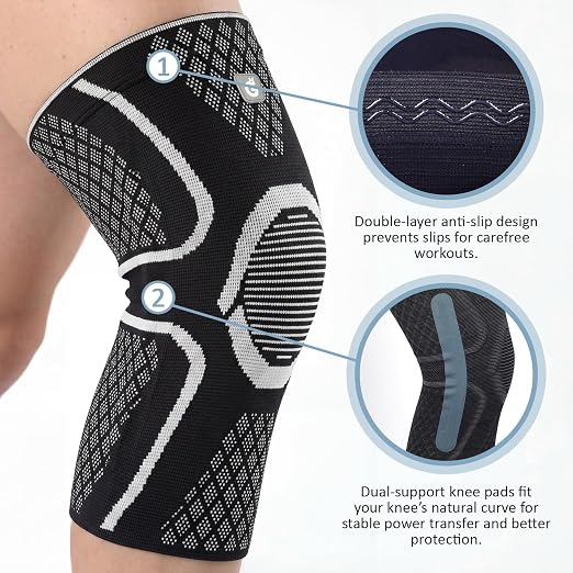 GOOGAH Knee Compression braces 1-Pack - Pain Relief Support for Arthritis, ACL & Meniscus Tears | Breathable Nylon Knee Sleeves for Men & Women | Sizes XXS-2XL