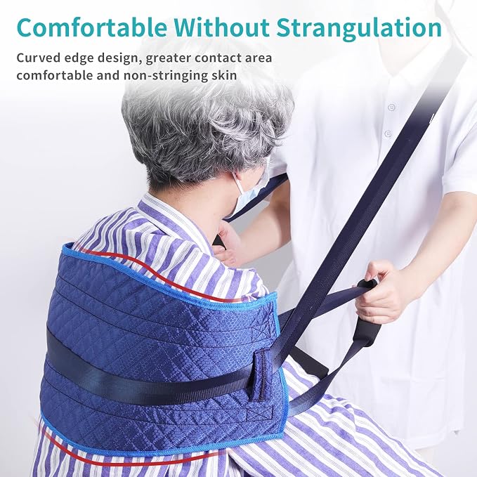 Transfer Nursing Sling for Patient,Elderly Safety Lifting Aids,Nursing Transfer Sling,Handle Back Lift Mobility Belt for Patient Care，Non-Slip Gait Belt with Padded Handles，31.7 * 125.8cm