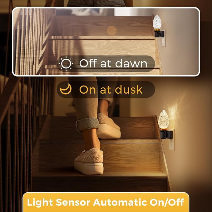 L LOHAS LED Night Light, LED Night Lights Plug into Wall | Dimmable Night Light, Auto Light Sensor, 3000K Warm White 0-100LM, Adjustable Brightness Nightlight, Bathroom Hallway Bedroom