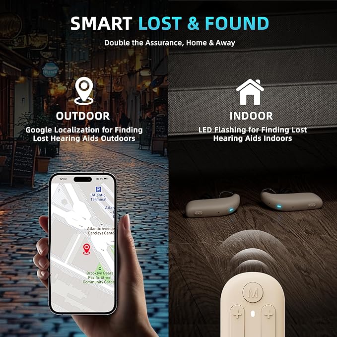 FLYSOUND PureHear Pro Bluetooth OTC Hearing Aids for Seniors & Adults | 60dB High Gain, Whistle-Free Premium AI Sound Algorithm | 80% Improved Speech Recognition | Enhanced App & Bluetooth Streaming