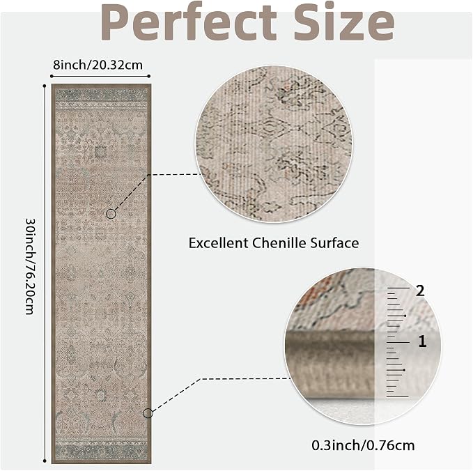 sarben 8"x30" Non Slip Stair Treads for Wooden Steps 15 Pack, Cameo | Peel and Stick Carpet Stair Runner with TPE Adhesive Backing, Carpet for Added Safety, Pet and Senior Friendly